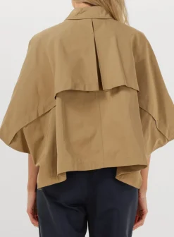 CO'COUTURE trenchcoats francis crop cape jacket camel New