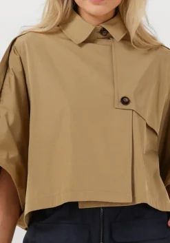 CO'COUTURE trenchcoats francis crop cape jacket camel New