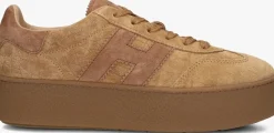 HOGAN lage sneakers h681 allacciato h camel Outlet