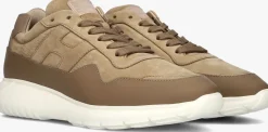 HOGAN lage sneakers interactive3 allacciato pelle camel Discount