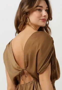 SECOND FEMALE midi jurk mingai dress camel Discount