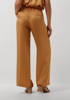 SUMMUM pantalon pants solid satin camel New