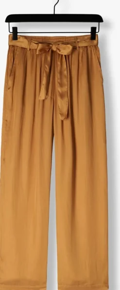 SUMMUM pantalon pants solid satin camel New