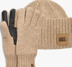 UGG handschoenen knit beanie and glove set camel Sale
