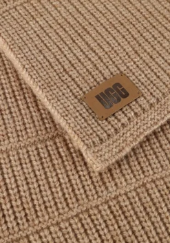 UGG sjaal knit ribbed scarf camel Online