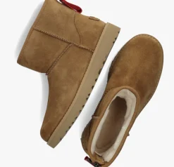 UGG vachtlaarzen w classic mini logo zip camel Hot