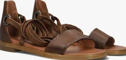 AYANA platte sandalen m05084 cognac