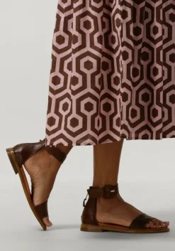 AYANA platte sandalen m05060 cognac New