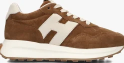 HOGAN lage sneakers h641 allacciato h patch cognac Sale