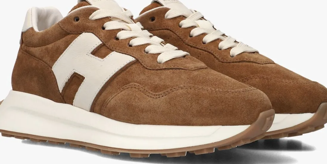 HOGAN lage sneakers h641 allacciato h patch cognac Sale