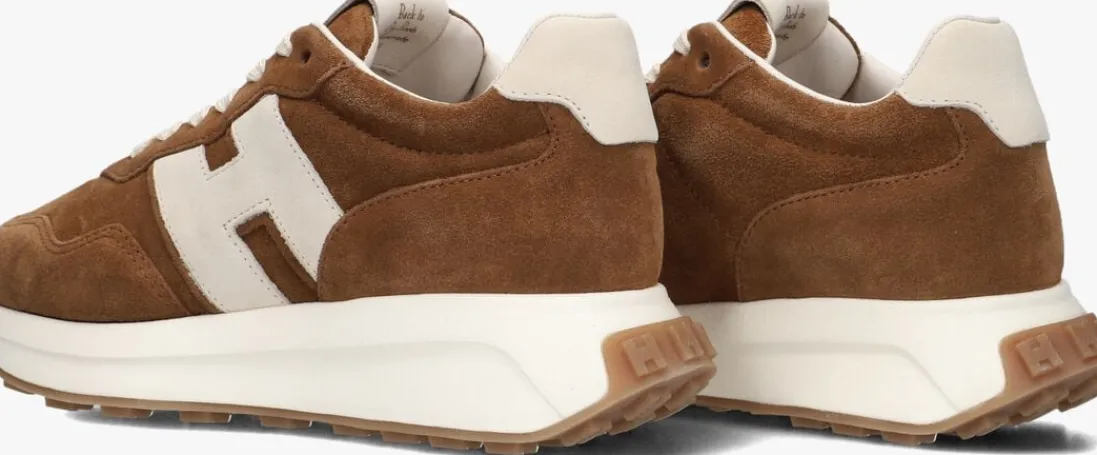 HOGAN lage sneakers h641 allacciato h patch cognac Sale