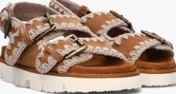 MOU platte sandalen new bio 02 cognac Hot