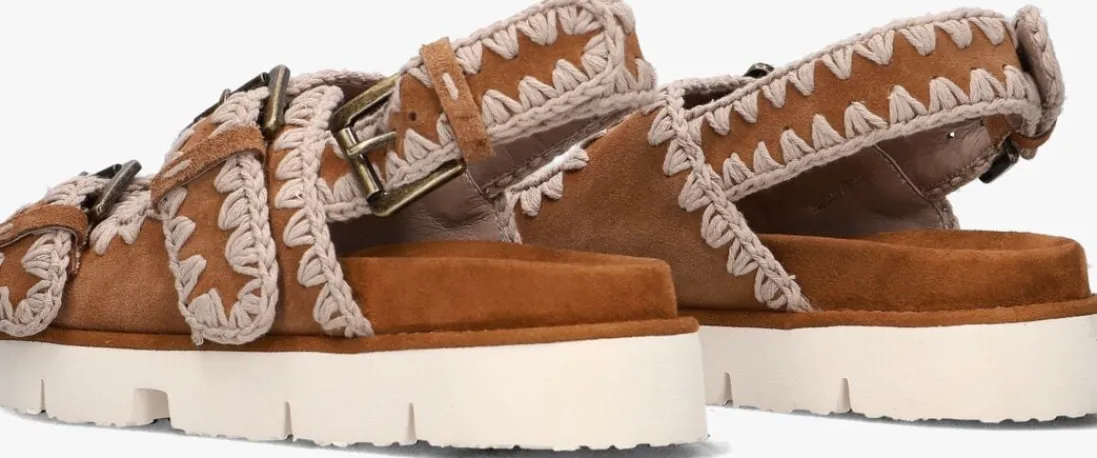 MOU platte sandalen new bio 02 cognac Hot