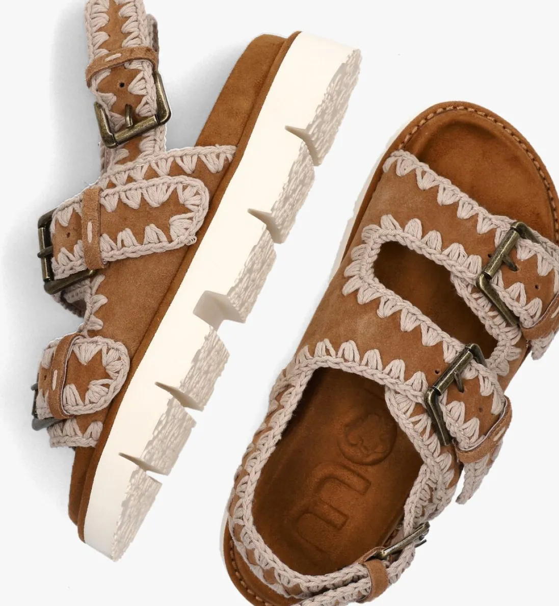 MOU platte sandalen new bio 02 cognac Hot