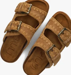 MOU slippers low bio sandal 2buckles monoch cognac