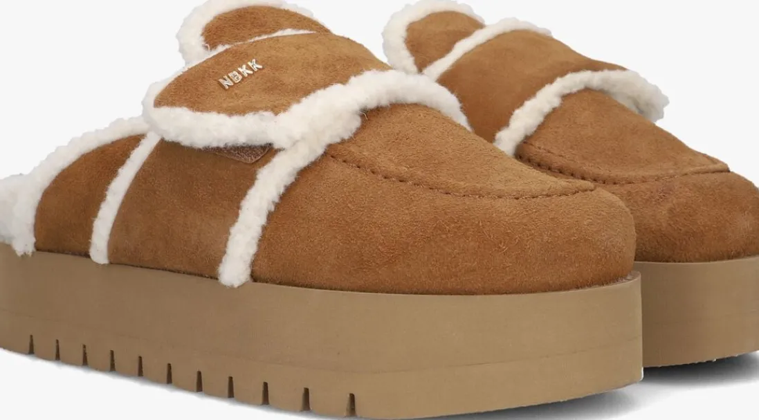 NUBIKK instappers teddy fur cognac