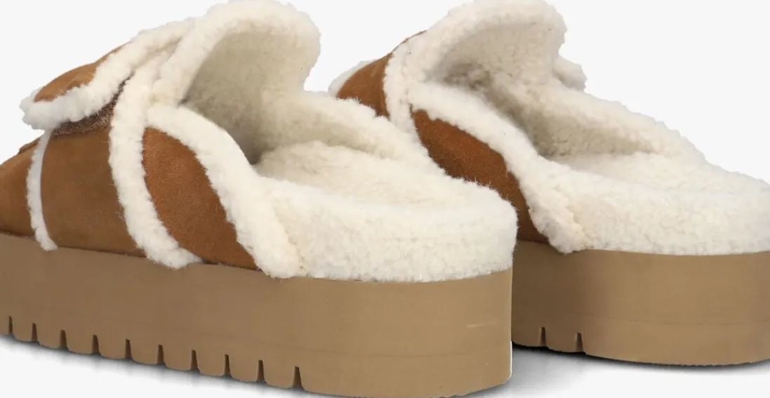 NUBIKK instappers teddy fur cognac