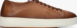 SANTONI lage sneakers clean row cognac Clearance