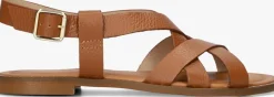 STEFANO LAURAN platte sandalen 22757 cognac Best