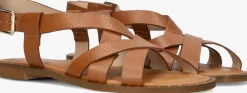 STEFANO LAURAN platte sandalen 22757 cognac Best