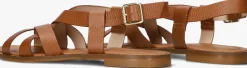 STEFANO LAURAN platte sandalen 22757 cognac Best
