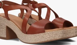 STEFANO LAURAN sandalen met hak 2505 cognac Clearance