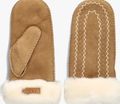 UGG handschoenen atherson embroidered mitten cognac Outlet