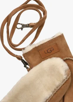 UGG handschoenen exposed sheepskin mitten cognac New