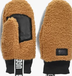 UGG handschoenen fluff mitten with logo tape cognac Online