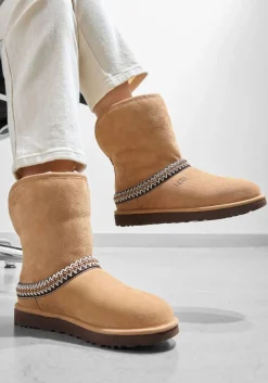 UGG vachtlaarzen classic short crescent cognac Hot