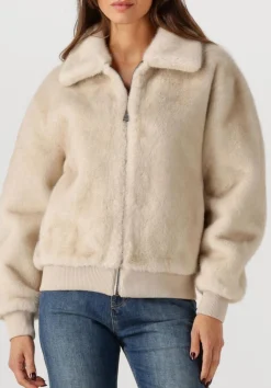 ALTER EGO faux fur jas linn creme New