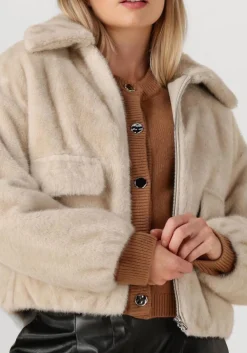 DANTE6 faux fur jas entity faux fur bomber jacket creme