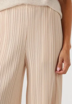 FORTE FORTE wijde broek poly crepe plisse' regular waist pants creme