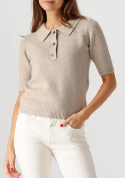 HERSKIND top alberto knit polo blouse creme Clearance