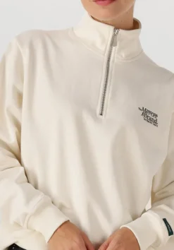 MERCER AMSTERDAM sweater the mercer quarter zip contrast creme Hot