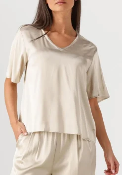MOS MOSH blouses mmevie v-neck satin blouse creme Hot