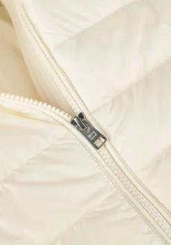 WOOLRICH leren jas quilted hooded jacket creme New