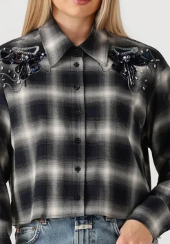 DANTE6 eason check emballished shirt zwart Hot