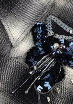 DANTE6 eason check emballished shirt zwart Hot