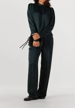 DANTE6 jules creased satin pants donkergroen New