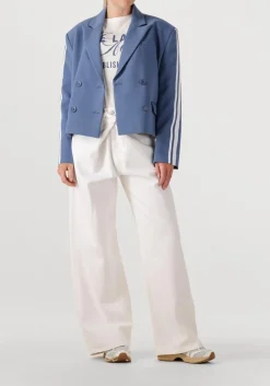 ALIX THE LABEL e blazer ladies woven stripe tape blazer donkerblauw Online