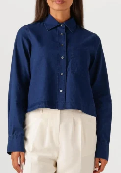 CLOSED e blouses cropped classic shirt donkerblauw Best