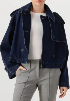 CLOSED e trenchcoats cropped trench donkerblauw Clearance