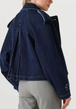 CLOSED e trenchcoats cropped trench donkerblauw Clearance