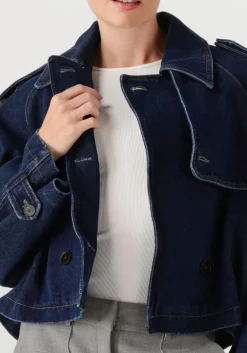 CLOSED e trenchcoats cropped trench donkerblauw Clearance