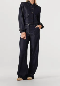 CO'COUTURE e pantalon terry denim long pant donkerblauw Best