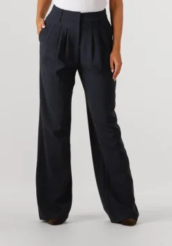 CO'COUTURE e pantalon marin pleat long pant donkerblauw
