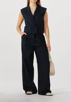 CO'COUTURE e pantalon vola pleated long pant donkerblauw Outlet