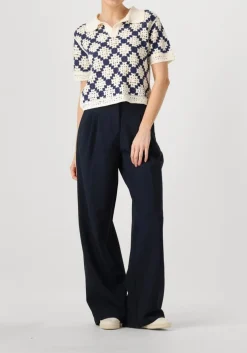 CO'COUTURE e pantalon vola pleated long pant donkerblauw Outlet