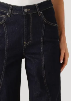 CO'COUTURE e wide jeans wilson wave long jeans donkerblauw